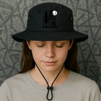 Bigfoot Hiding In Forest For Sasquatch Believers Bucket Hat
