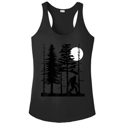 Bigfoot Hiding In Forest For Sasquatch Believers Ladies PosiCharge Competitor Racerback Tank