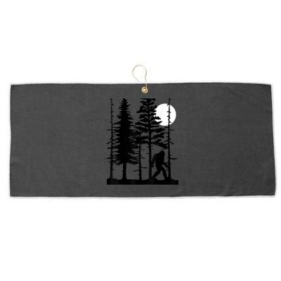 Bigfoot Hiding In Forest For Sasquatch Believers Large Microfiber Waffle Golf Towel