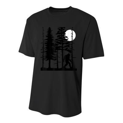 Bigfoot Hiding In Forest For Sasquatch Believers Youth Performance Sprint T-Shirt
