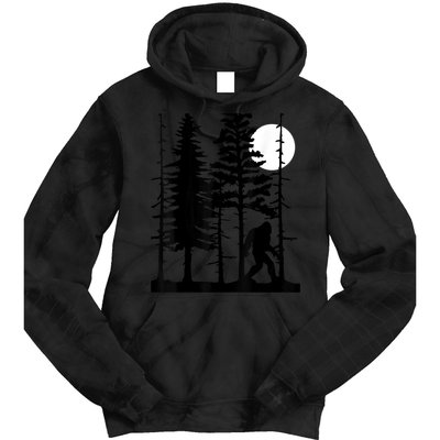 Bigfoot Hiding In Forest For Sasquatch Believers Tie Dye Hoodie