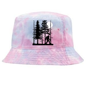 Bigfoot Hiding In Forest For Sasquatch Believers Tie-Dyed Bucket Hat