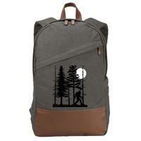 Bigfoot Hiding In Forest For Sasquatch Believers Cotton Canvas Backpack