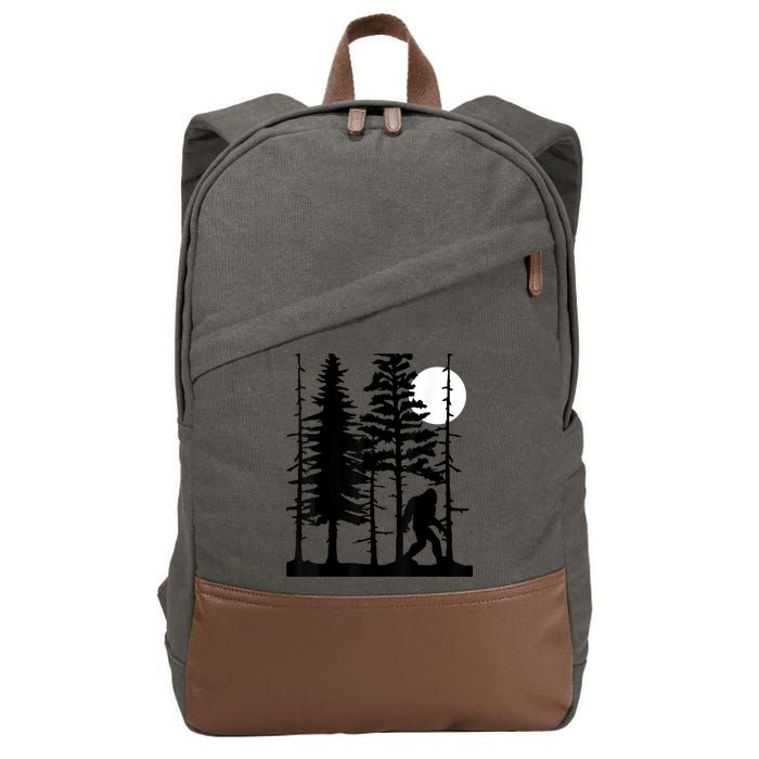 Bigfoot Hiding In Forest For Sasquatch Believers Cotton Canvas Backpack