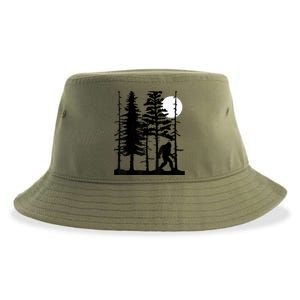 Bigfoot Hiding In Forest For Sasquatch Believers Sustainable Bucket Hat