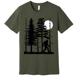 Bigfoot Hiding In Forest For Sasquatch Believers Premium T-Shirt