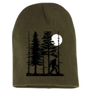 Bigfoot Hiding In Forest For Sasquatch Believers Short Acrylic Beanie