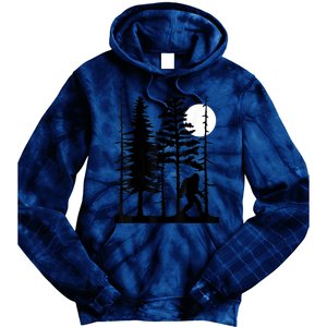 Bigfoot Hiding In Forest For Sasquatch Believers Tie Dye Hoodie