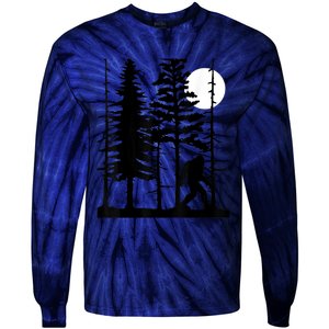 Bigfoot Hiding In Forest For Sasquatch Believers Tie-Dye Long Sleeve Shirt