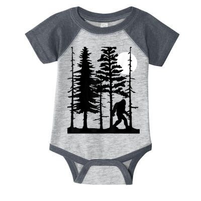 Bigfoot Hiding In Forest For Sasquatch Believers Infant Baby Jersey Bodysuit