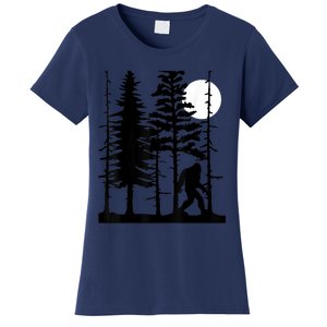 Bigfoot Hiding In Forest For Sasquatch Believers Women's T-Shirt