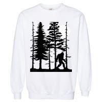 Bigfoot Hiding In Forest For Sasquatch Believers Garment-Dyed Sweatshirt