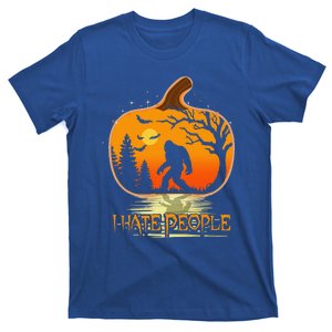 Bigfoot Halloween I Hate People Pumpkin Sunset Forest T-Shirt