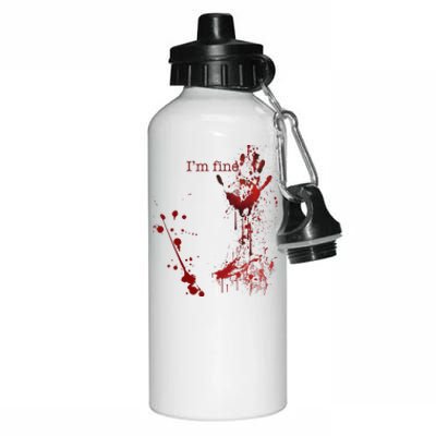 Bloody Halloween Im Fine Aluminum Water Bottle