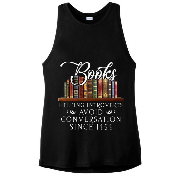 Books Helping Introverts Avoid Conversation Ladies PosiCharge Tri-Blend Wicking Tank