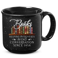 Books Helping Introverts Avoid Conversation 15oz Campfire Ceramic Mug