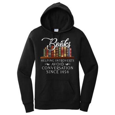 Books Helping Introverts Avoid Conversation Women's Pullover Hoodie