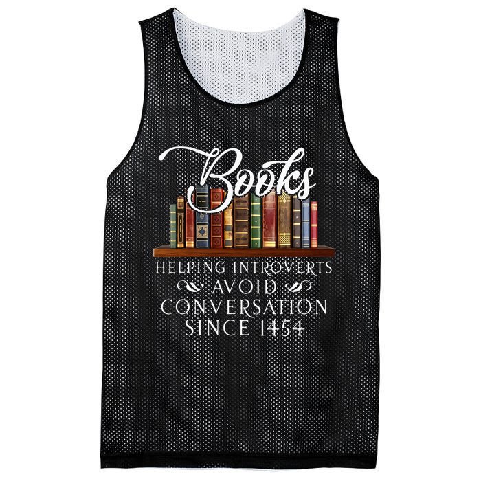 Books Helping Introverts Avoid Conversation Mesh Reversible Basketball Jersey Tank