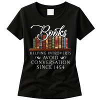 Books Helping Introverts Avoid Conversation Womens T-Shirt