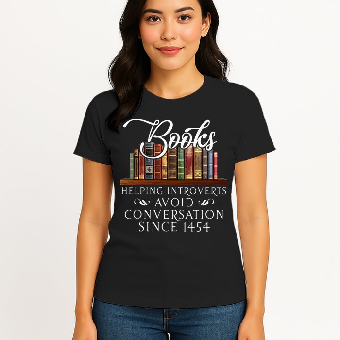 Books Helping Introverts Avoid Conversation Womens T-Shirt