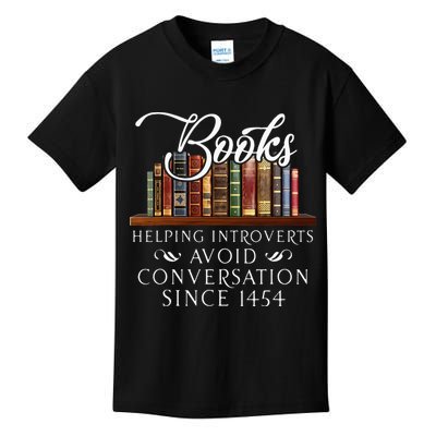 Books Helping Introverts Avoid Conversation Kids T-Shirt