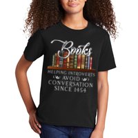 Books Helping Introverts Avoid Conversation Kids T-Shirt