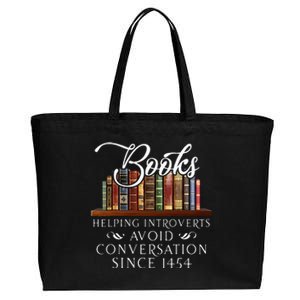 Books Helping Introverts Avoid Conversation Cotton Canvas Jumbo Tote