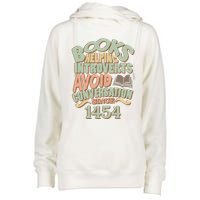Books Helping Introverts Avoid Conversation 1454 Womens Funnel Neck Pullover Hood