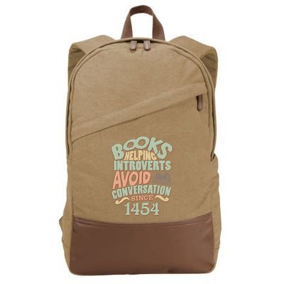 Books Helping Introverts Avoid Conversation 1454 Cotton Canvas Backpack