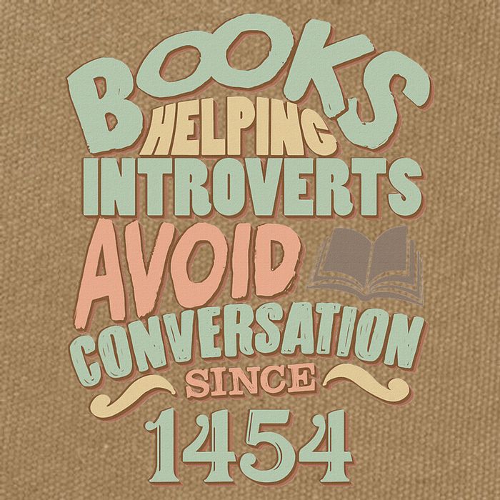 Books Helping Introverts Avoid Conversation 1454 Cotton Canvas Backpack
