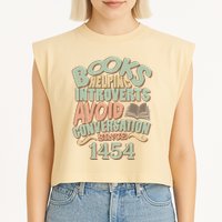 Books Helping Introverts Avoid Conversation 1454 Garment-Dyed Women's Muscle Tee