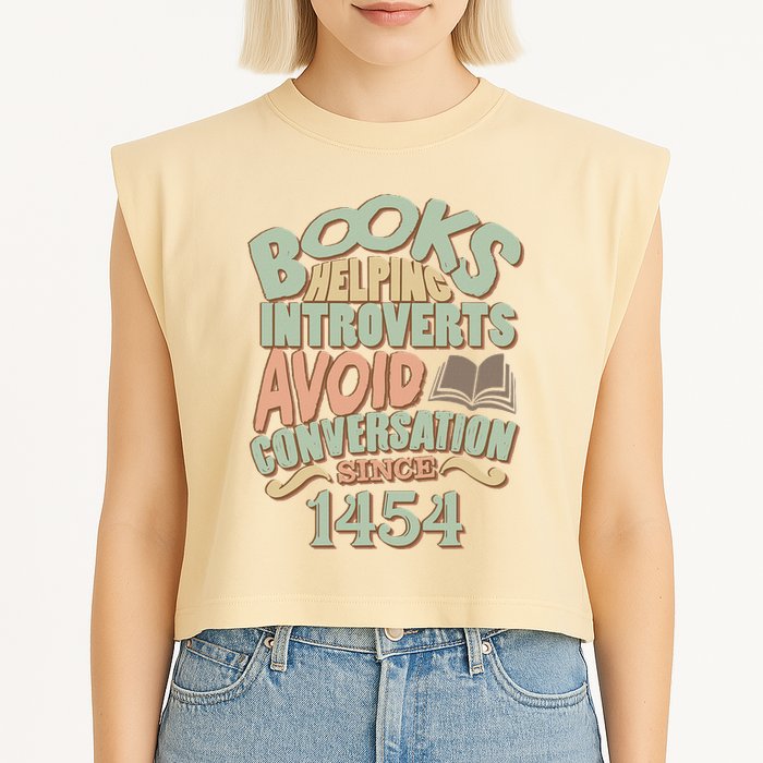Books Helping Introverts Avoid Conversation 1454 Garment-Dyed Women's Muscle Tee