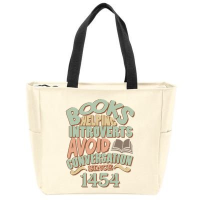 Books Helping Introverts Avoid Conversation 1454 Zip Tote Bag