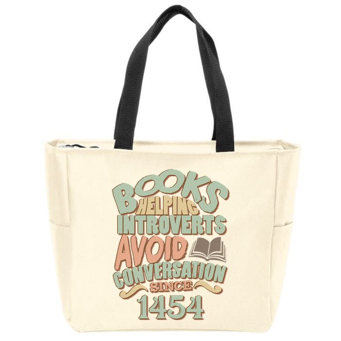 Books Helping Introverts Avoid Conversation 1454 Zip Tote Bag