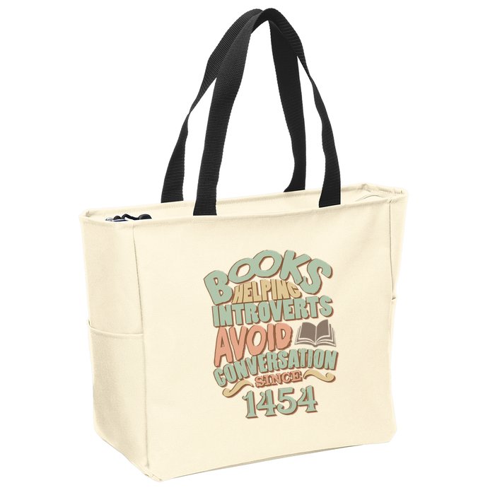 Books Helping Introverts Avoid Conversation 1454 Zip Tote Bag