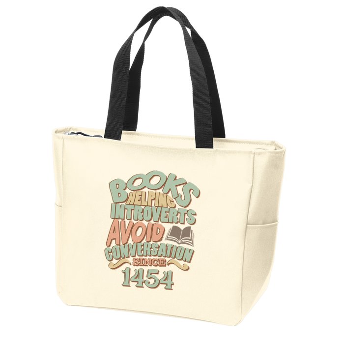 Books Helping Introverts Avoid Conversation 1454 Zip Tote Bag