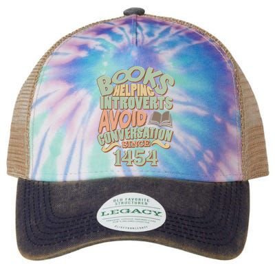 Books Helping Introverts Avoid Conversation 1454 Legacy Tie Dye Trucker Hat