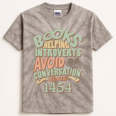 Books Helping Introverts Avoid Conversation 1454 Kids Tie-Dye T-Shirt