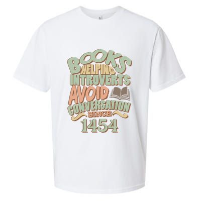 Books Helping Introverts Avoid Conversation 1454 Sueded Cloud Jersey T-Shirt
