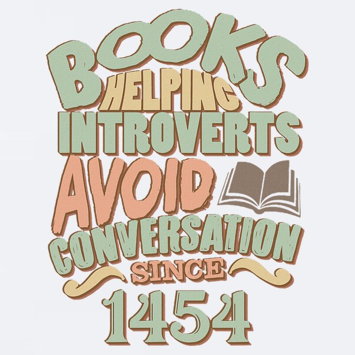 Books Helping Introverts Avoid Conversation 1454 Sueded Cloud Jersey T-Shirt