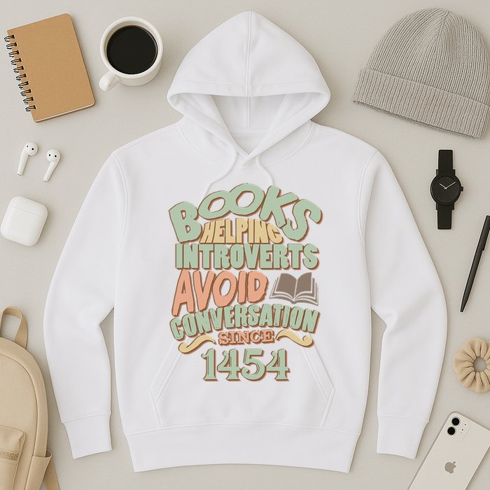 Books Helping Introverts Avoid Conversation 1454 Hoodie