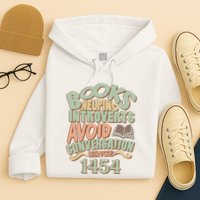 Books Helping Introverts Avoid Conversation 1454 Hoodie
