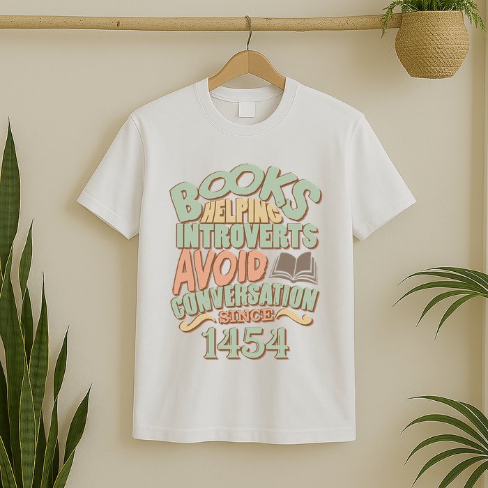 Books Helping Introverts Avoid Conversation 1454 T-Shirt
