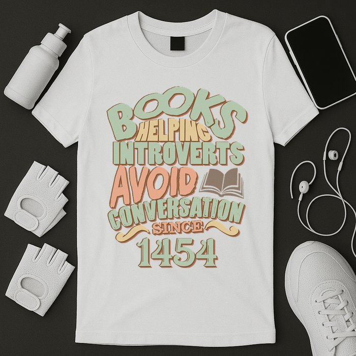 Books Helping Introverts Avoid Conversation 1454 T-Shirt