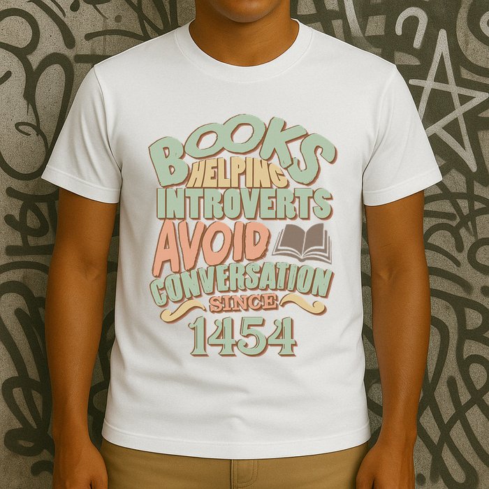 Books Helping Introverts Avoid Conversation 1454 T-Shirt
