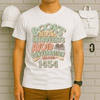 Books Helping Introverts Avoid Conversation 1454 T-Shirt