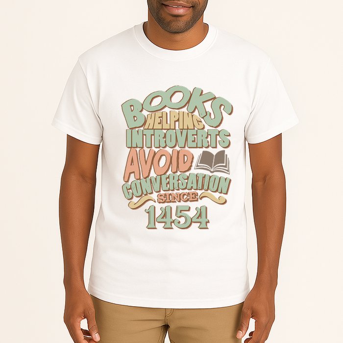 Books Helping Introverts Avoid Conversation 1454 Tall T-Shirt