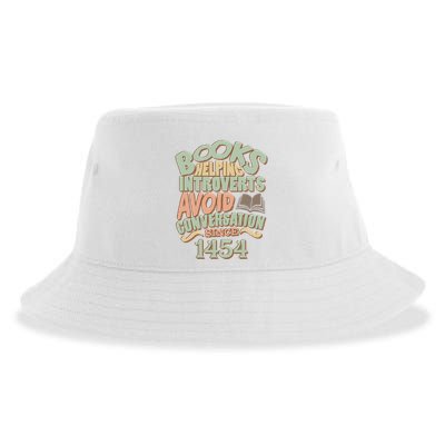 Books Helping Introverts Avoid Conversation 1454 Sustainable Bucket Hat