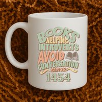 Books Helping Introverts Avoid Conversation 1454 Mug