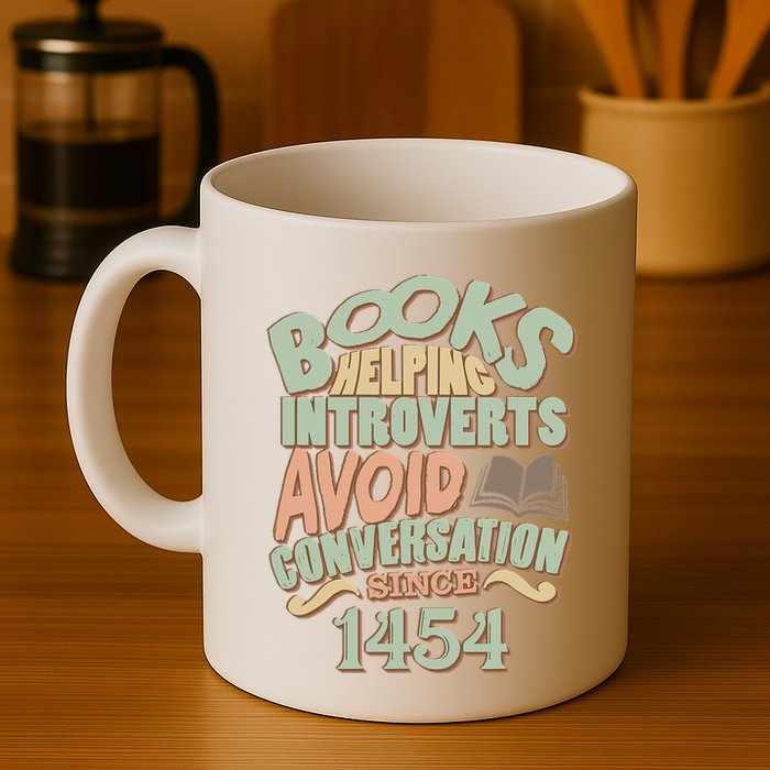 Books Helping Introverts Avoid Conversation 1454 Mug